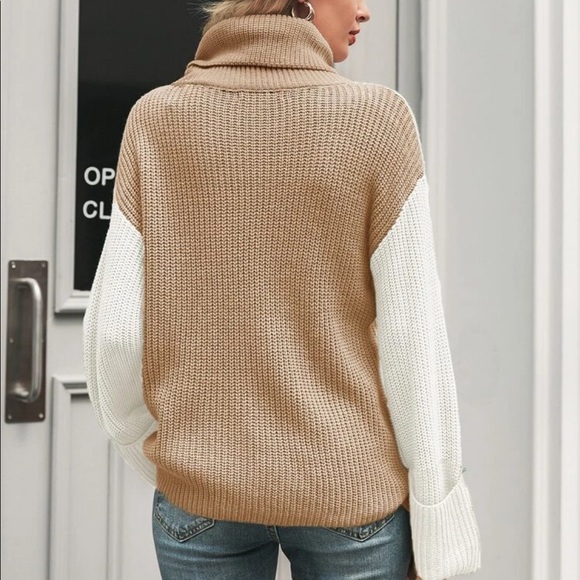 colorblock high neck sweater - Picture 5 of 6